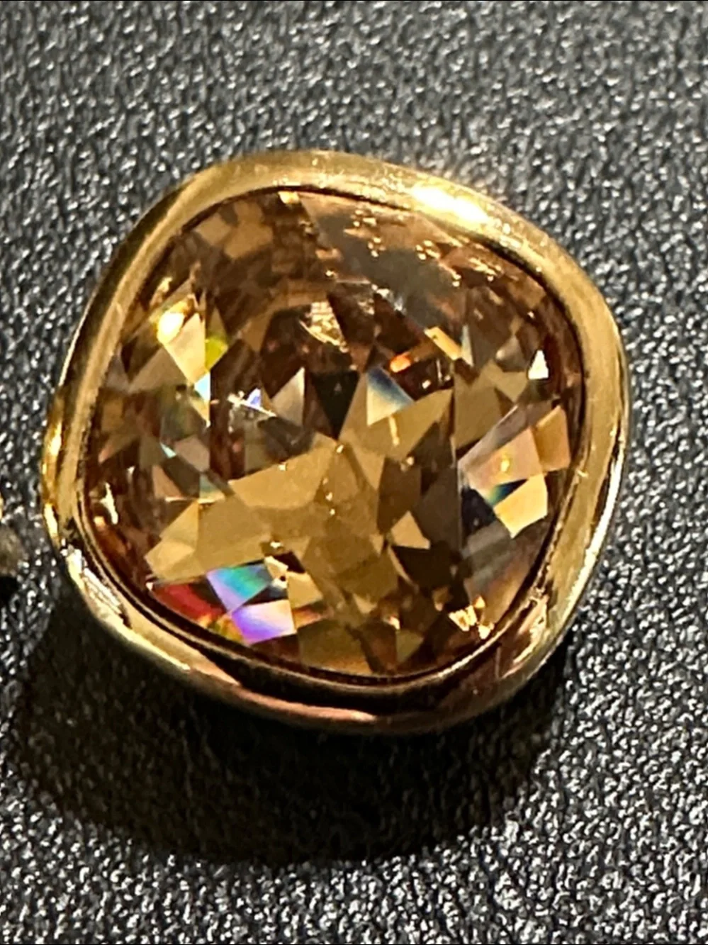 Christian Dior Gold Crystal Vintage Clip On Earrings